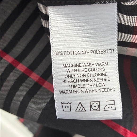 Foxcroft Size 18 Shaped Wrinkle-Free Plaid Button-Down Top - Black/Red - Picture 5 of 5